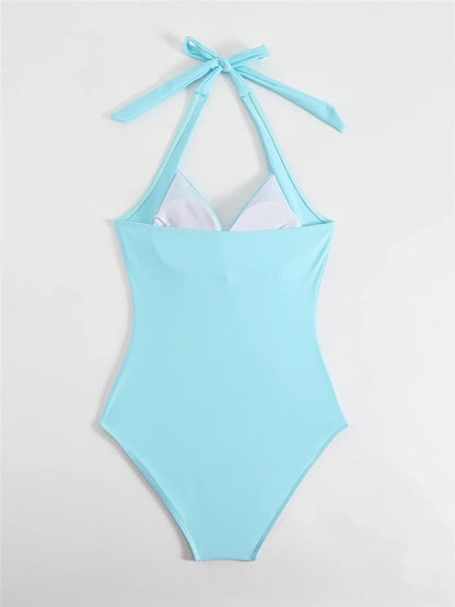 One Piece Solid Swimsuit Women 2026 Plain Ruched Swimwear Slim V Neck Bodysuit Female Bathers Bathing Swimming Swim Beach Summer