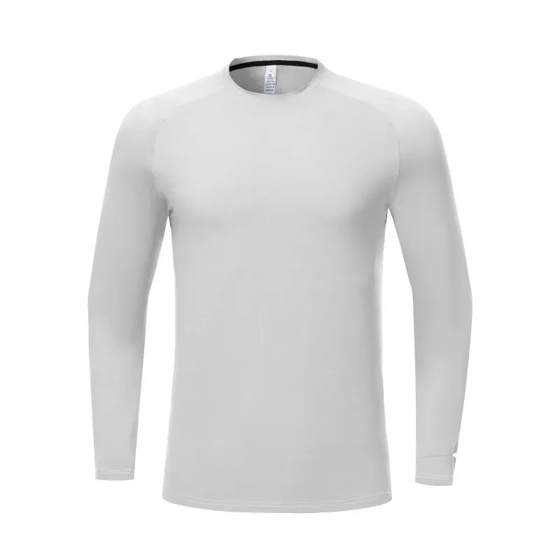 Autumn Winter Men Running Long Sleeve T-shirt High Elasticity Tight Thick Keep Warm Training Gym Fitness Sports Quick-drying Top