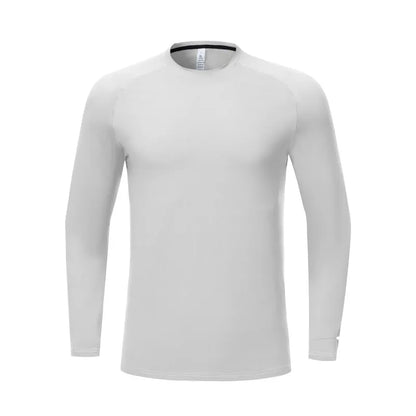 Autumn Winter Men Running Long Sleeve T-shirt High Elasticity Tight Thick Keep Warm Training Gym Fitness Sports Quick-drying Top