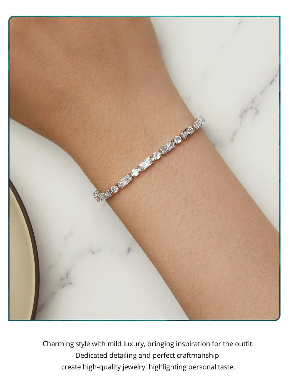 Luxury Square Zircon Adjustable Bracelet Sparkling Zirconia Chain Link for Men Women Birthday Gift Crystal Fine Jewelry