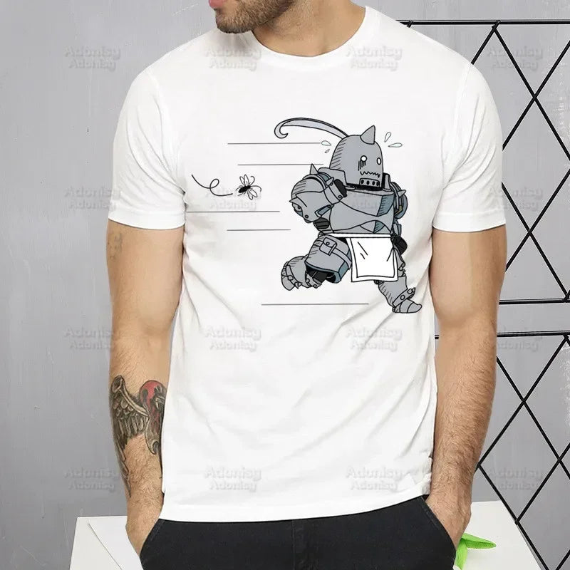 Fullmetal Alchemist T Shirt Harajuku Alphonse Elric TShirts Short Sleeve Fashion Casual Edward Elric T-Shirt Tops Tees