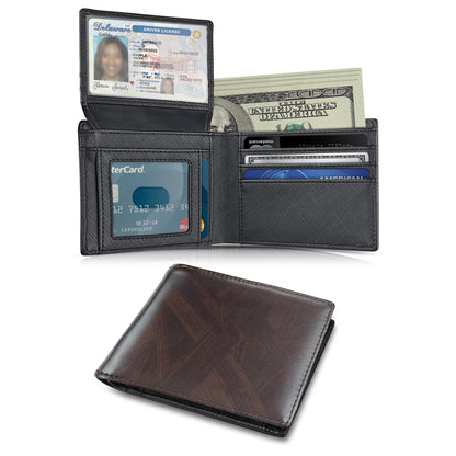 Men's slim wallet credit card ID holder casual men's leather short multi-card wallet business men's wallet