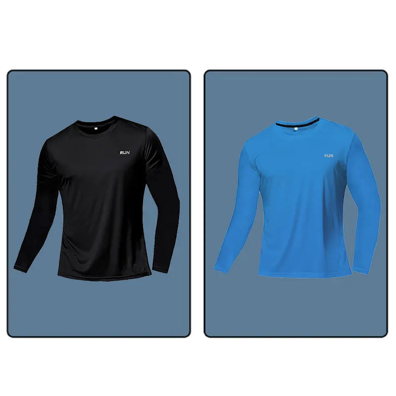 Men Long Sleeve Sport T-shirt Quick Dry Running Shirt Breathable Anti-sweat Top Gym T Shirt Men Fitness Gym Clothing Men 2023