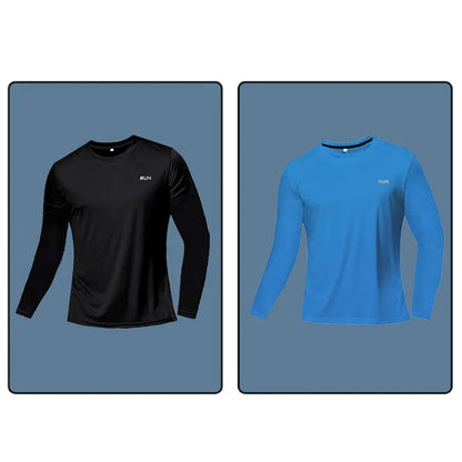 Men Long Sleeve Sport T-shirt Quick Dry Running Shirt Breathable Anti-sweat Top Gym T Shirt Men Fitness Gym Clothing Men 2023