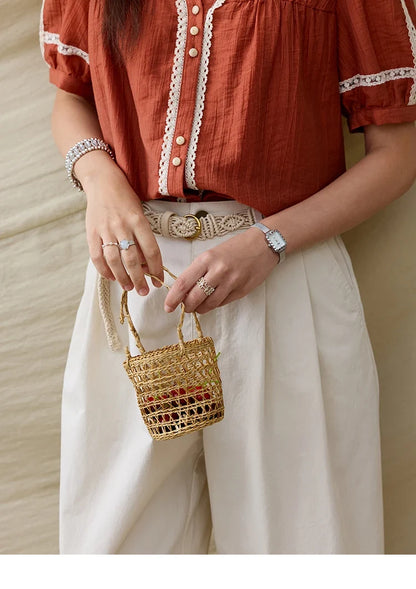French New Blouses Women Summer New 2025 Short Sleeve V-neck Color Matching Shirts Female Fashion Lazy Style MXE31X1766