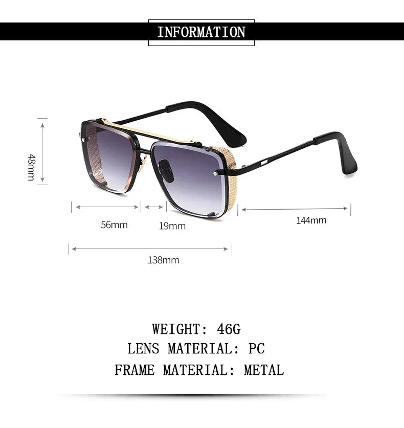 Square Punk Sunglasses For Men Vintage Steampunk Sunglasses Women Trendy Retro Luxe Fashion Glasses Gafas De Sol Hombre Oculos