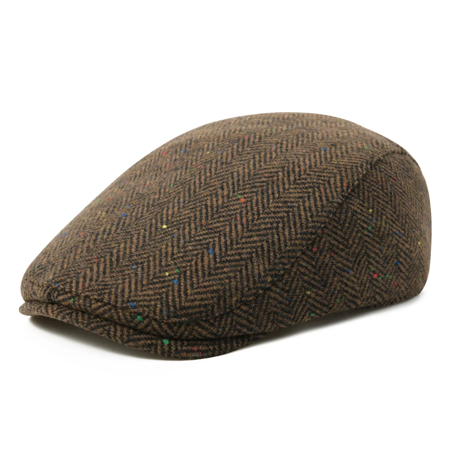 Men's Herringbone Flat Ivy Newsboy Hat Wool Blend Gatsby Cabbie Cap Winter Outdoor Hunting Cap