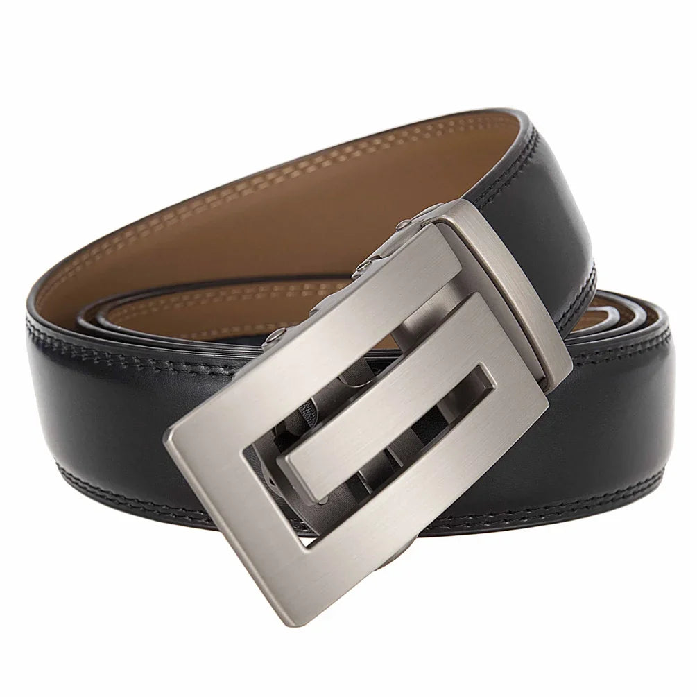 Men's Leather Belt Fashion Automatic Buckle Belt for Popular Business High Quality Male Belt