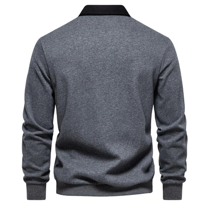 2023 New Autumn Fashion Design Polo Neck Sweatshirts for Men Casual and Social Wear Quality Cotton Mens Sweatshirts