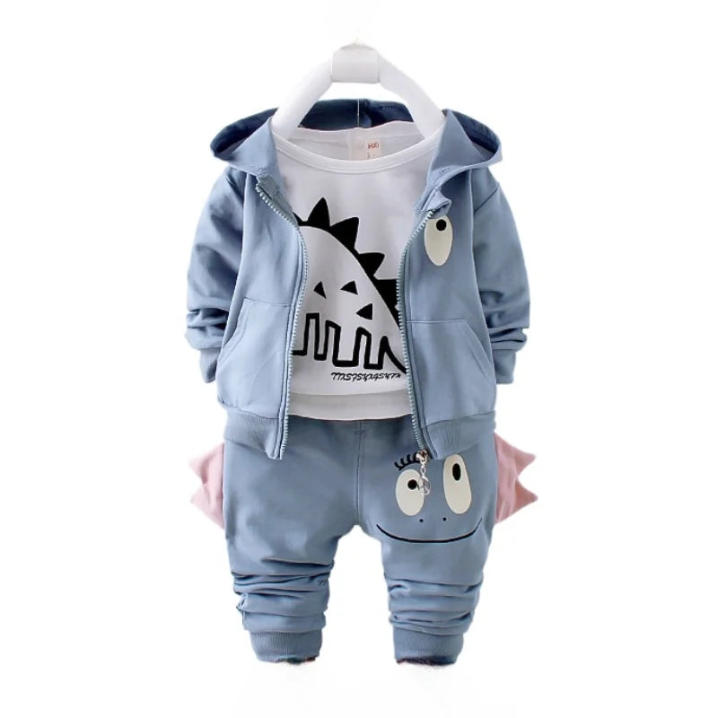 New Autumn Baby Clothes Children Boys Hooded Jacket T-Shirt Pants 3Pcs/Set Toddler Girls Clothing Infant Costume Kids Tracksuits