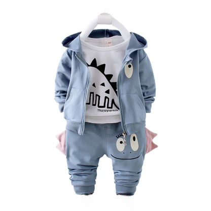 New Autumn Baby Clothes Children Boys Hooded Jacket T-Shirt Pants 3Pcs/Set Toddler Girls Clothing Infant Costume Kids Tracksuits