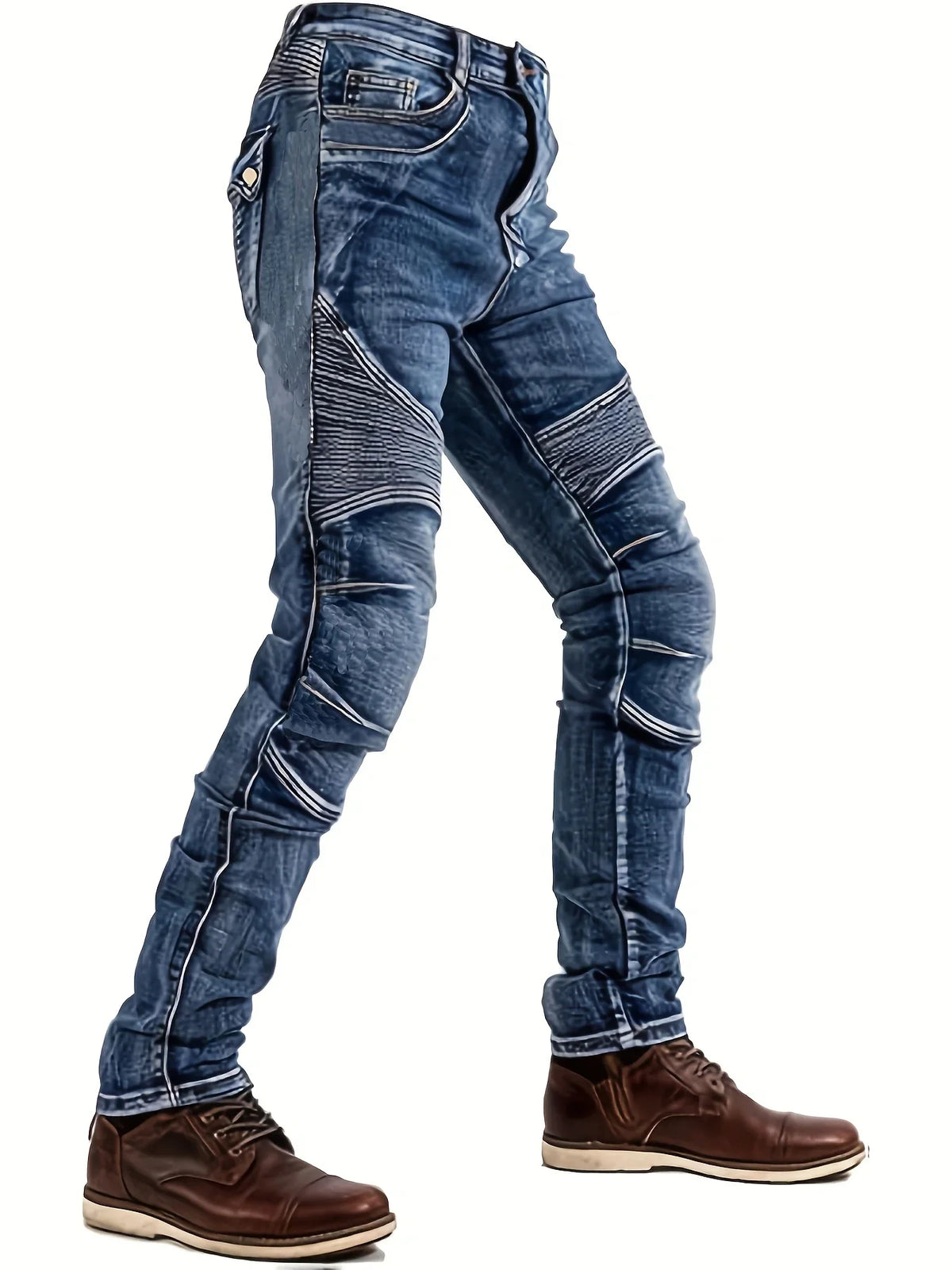 Men's Slim-Fit Fashion Stone-Washed Jeans Cargo Jeans Mens Pants Men Jeans