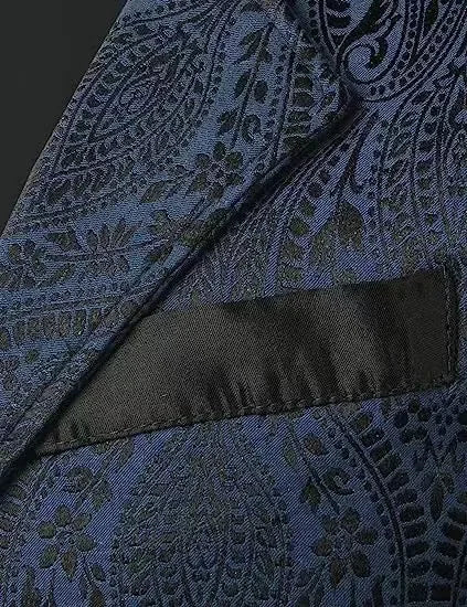 Victorian Floral Jacquard Men Suit Vest Formal Business Lapel Single Breasted Slim Fit Waistcoat Wedding Banquet Party Tops