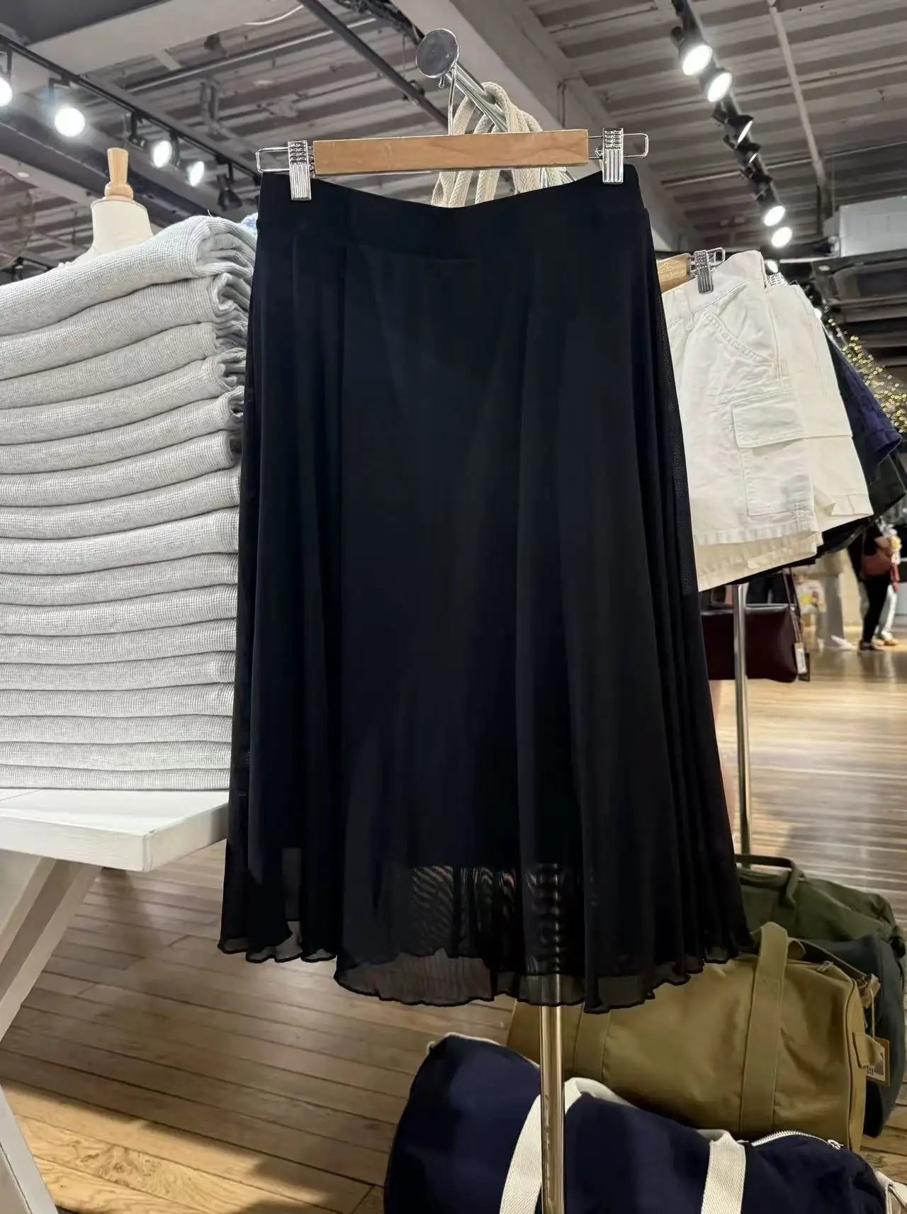 Vintage Black Chiffon Fungus Hem Mini Skirts Women Summer New Casual Preppy Style A-line Short Faldas Female Sweet Elegant Skirt
