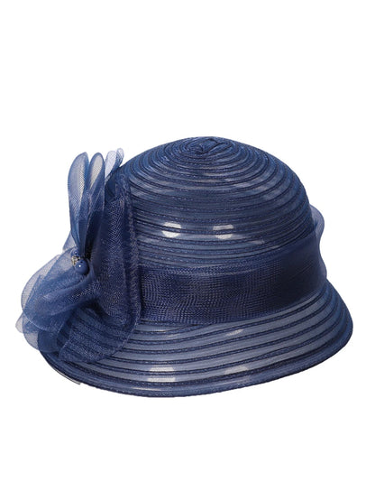 Floral Derby Fascinator Hat & Fedora for Women - Wedding Bridal Church Tea Party Formal Dress Accessories, Floppy Sun Caps
