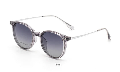 Magnetic Clip On Glasses Women Driving Polarised Round Pink Optical Myopia Eyewear Men Custom Prescription Glasses 2240