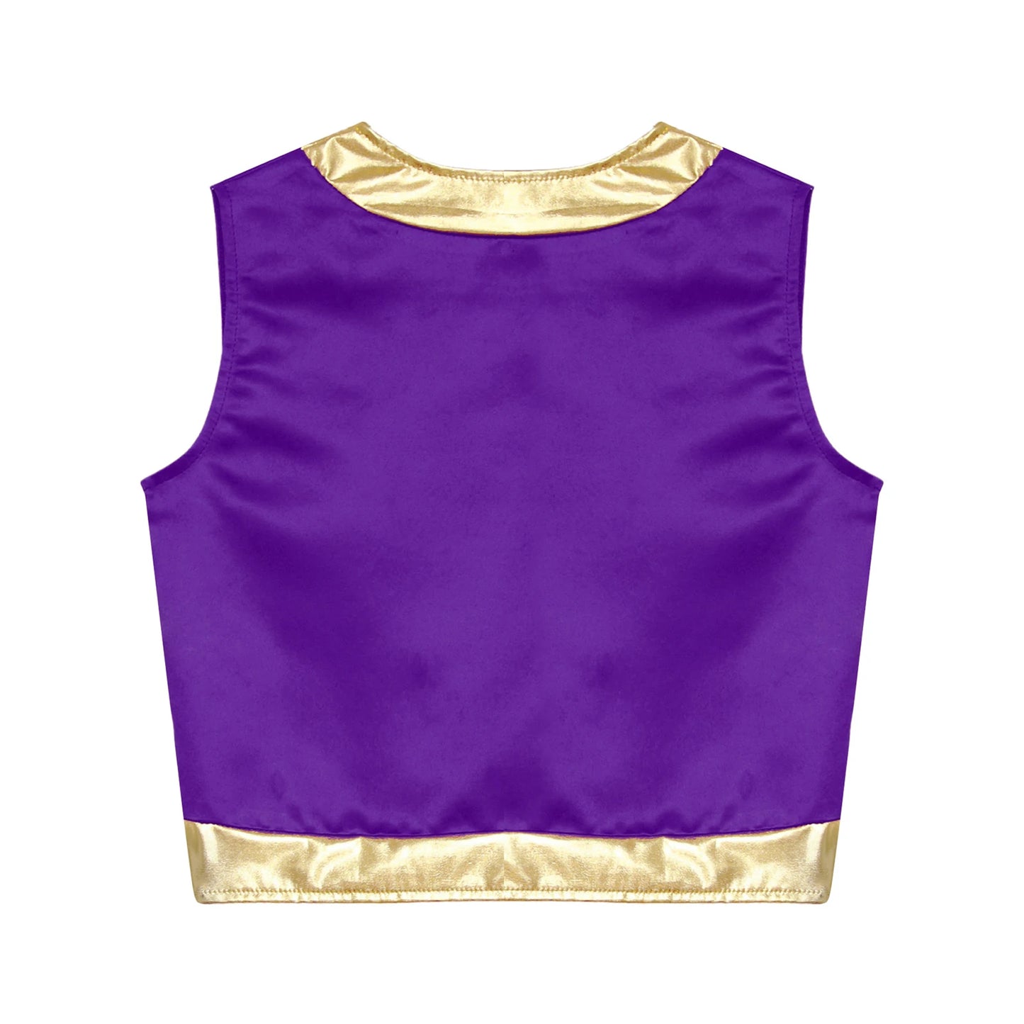 Boys Girls Prince Costume Arabian Prince Fairy Tale Character Cosplay Suits Belly Dance Golden Trim Vest with Satin Bloomer Set