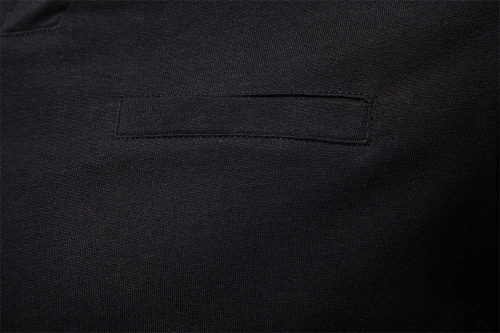 Men's 100% Cotton Henley T-Shirt Long Sleeve Solid Color with Fake Pocket Casual Comfortable Autumn Top
