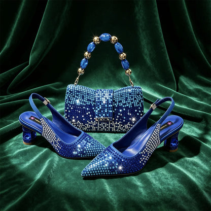 2026 Italian Design Women's Heels and Bag Set - Perfect Match for Durable Outsole Shoes and Chic Bags for Party Occasions