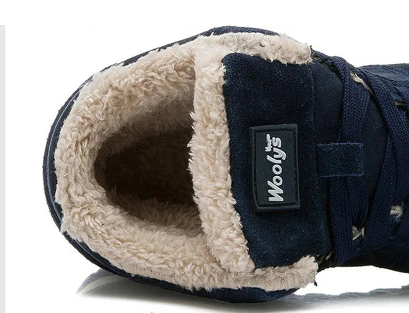 Men Boots Waterproof Winter Boots Men Lightweight Hight Top Leather Shoes Plus 48 No Slip Warm Snow Boots Plush Women Footwear