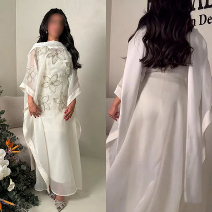 Customized    Organza Appliques Valentine's Day A-line High Collar Bespoke Occasion Dresses Ankle-Length