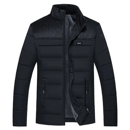 Puffer Jacket Men's Plush Thickened Parkas Stand Collar Jacket Men's Coat Winter Warm Thick Zipper Coat Padded Overcoat for Men