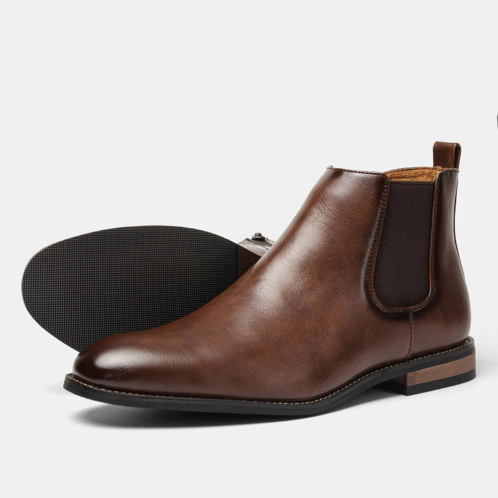 Chelsea Men Boots Fashion Brand Comfortable Leather Ankle Boots
