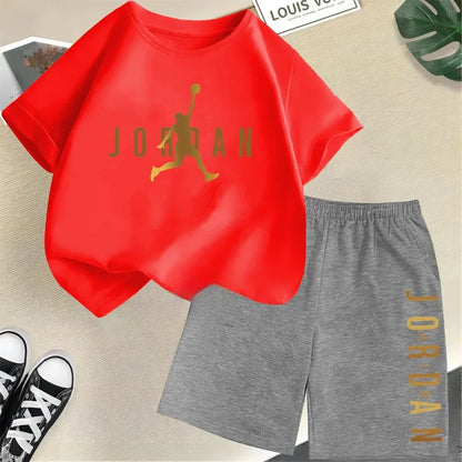 Summer Brand Sport Printed Children's Set Short Sleeve T-shirt Set Shorts 2pcs Set Kids Boy Girl Fashion Clothing Outfits