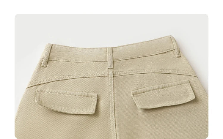 Women Jeans Solid Loose Casual New Split Wide Leg Denim Pant Workwear Female Trousers Spring Autumn 2025