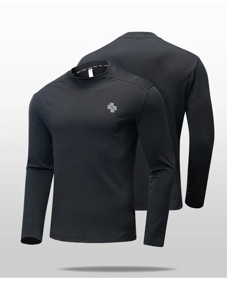 Autumn and Winter High Quality Outdoor Sports Warm Inside with Elastic Long Sleeve T-Shirt Running Fitness Base Shirt Tops