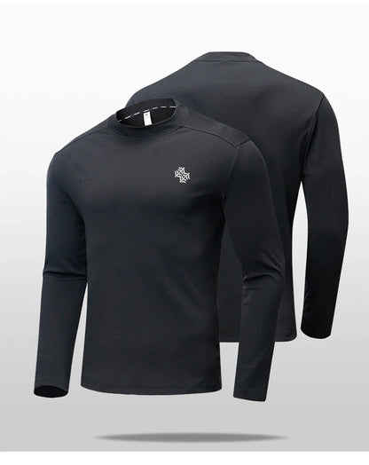 Autumn and Winter High Quality Outdoor Sports Warm Inside with Elastic Long Sleeve T-Shirt Running Fitness Base Shirt Tops