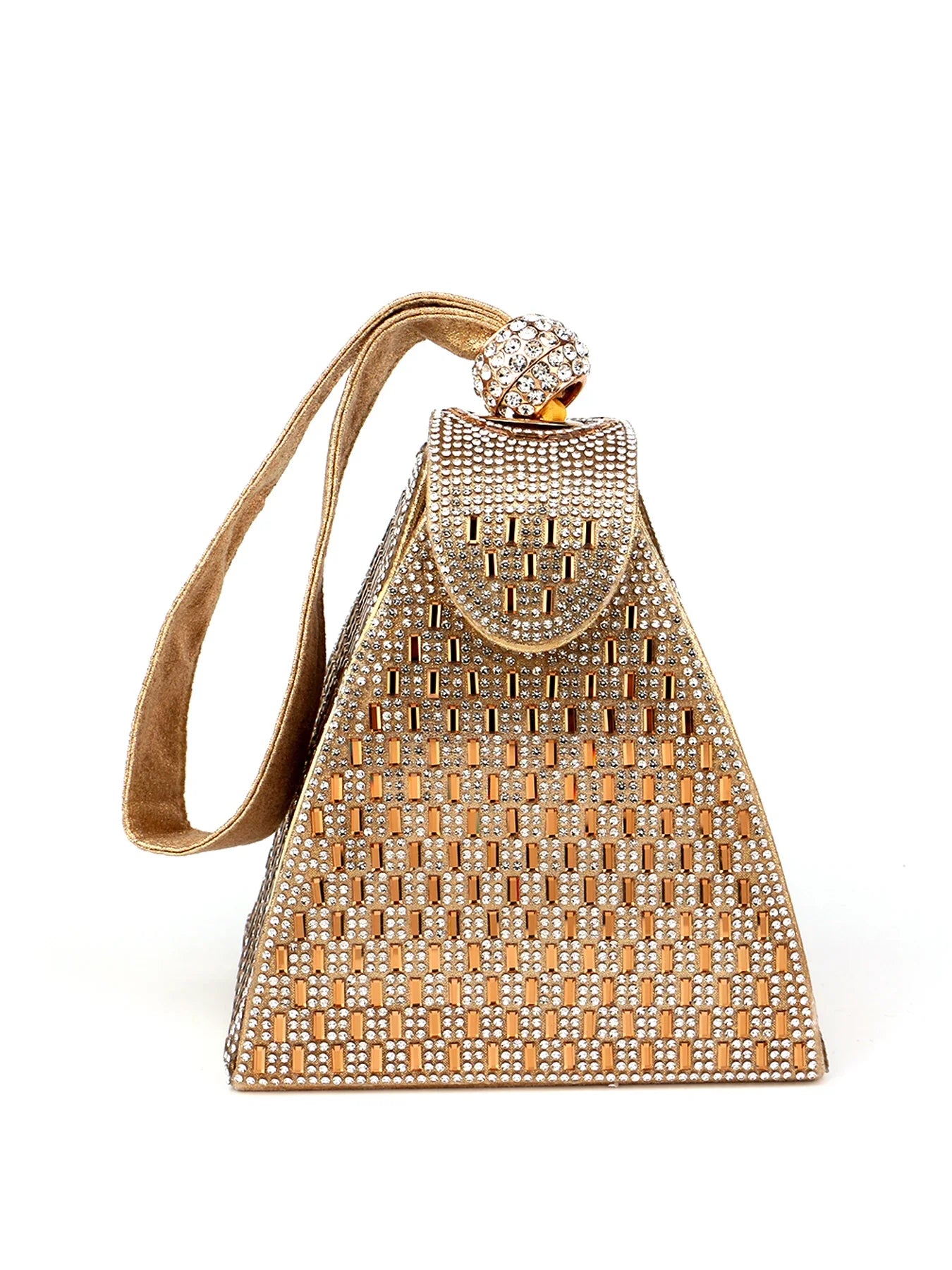 Fashion Lady Evening Bags Acrylic Day Clutch Triangle Design Diamonds Party Shoulder Handbags Banquet Purse