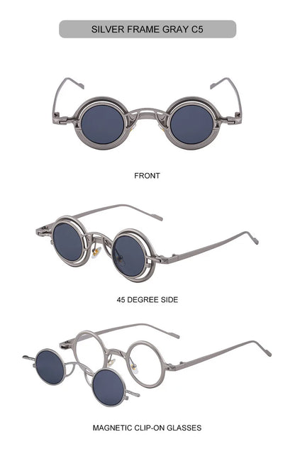 Steampunk Sunglasses For Men Metal Frame Vintage Retro Round Fashion Glasses Punk Dropshipping Gafas De Sol Lunette De Soleil