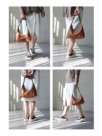 New Arrival Underarm Bag Women Genuine Leather Crossbody Bag Fashion Female Nylon Handbag Luxury Messenger Purses