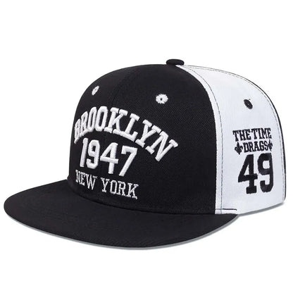 Unisex BROOKLYN 1947 Embroidery Hip-hop Hats Outdoor Adjustable Casual Baseball Caps Sunscreen Hat