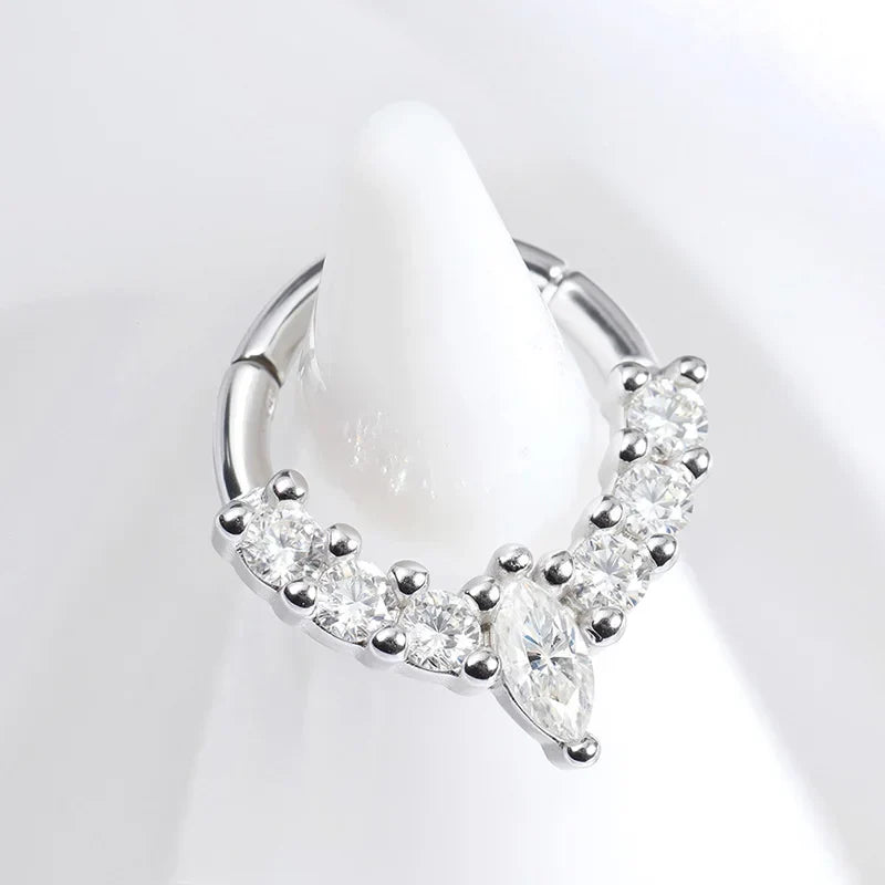 New S925 Piercing Moissanite Hoop Earrings for Women Elegant Piercing Ear Bone Earring Diamond Wedding Party Jewelry Gift