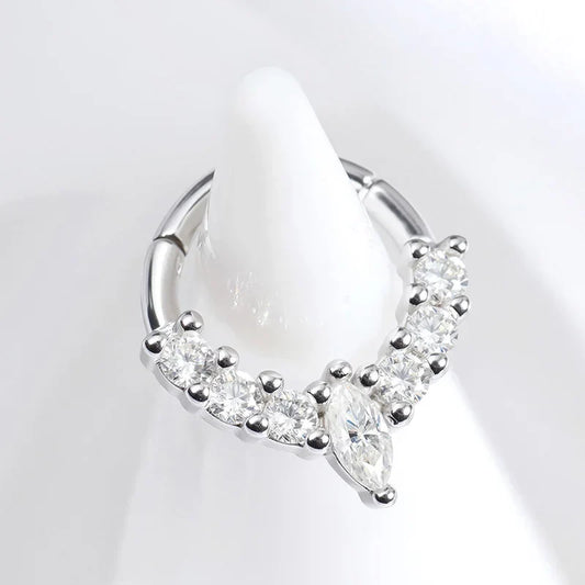 New S925 Piercing Moissanite Hoop Earrings for Women Elegant Piercing Ear Bone Earring Diamond Wedding Party Jewelry Gift
