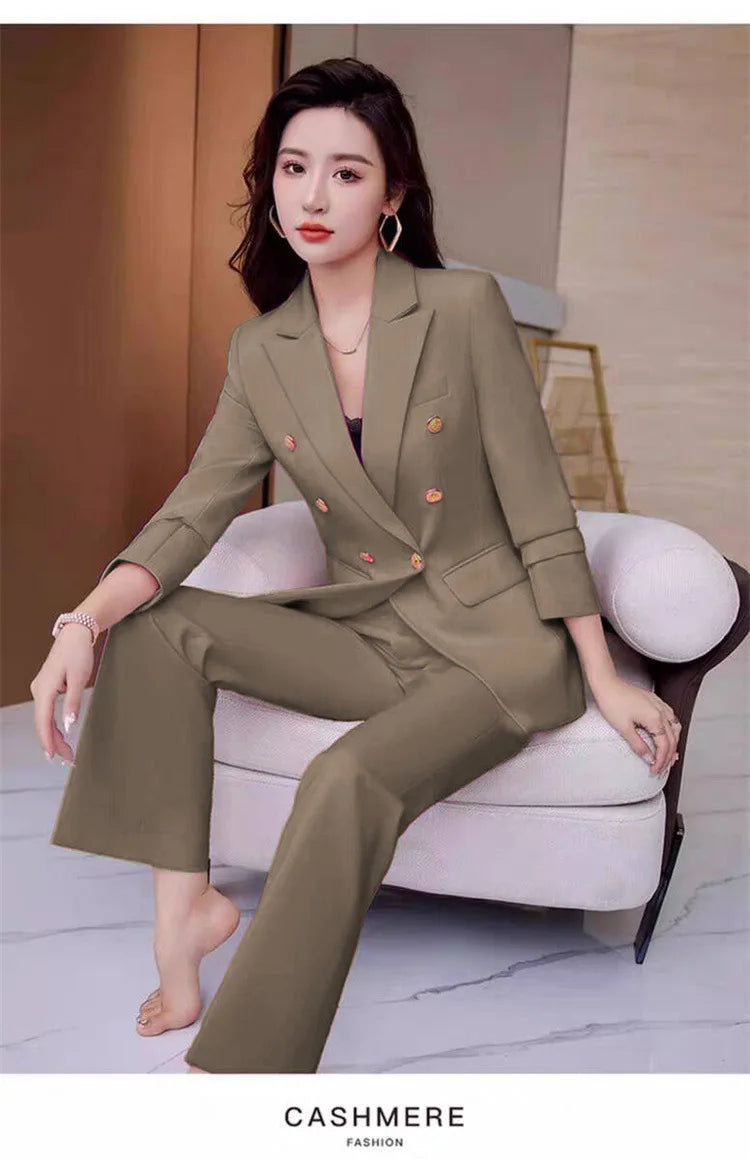 New Advanced Design Women's Suit Jacket Korean Style Spring Autumn Professional White Collar Small Western Clothes