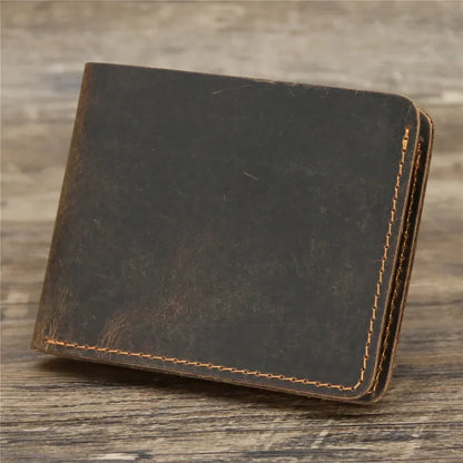 Men's Crazy Horse Leather Wallet, Genuine Leather Wallet, Card Bag, Simple Retro European and American Style, Mens Purse 2026