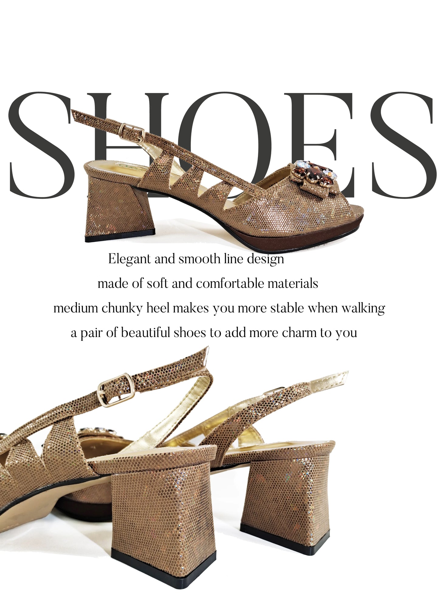 Newest Italian Design Special Synthetic Fabrics Women's Matching Shoe and Bag Set High Heel for Weddings and Parties