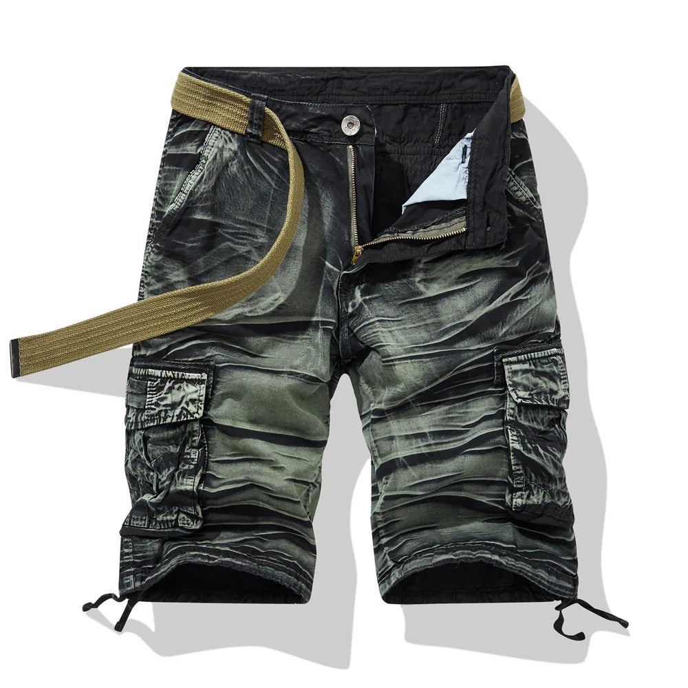Men Multi Pocket Casual Breathable Sports New Shorts Men Summer Cargo Shorts Men Loose Plus Size Pure Cotton Five Point Pants