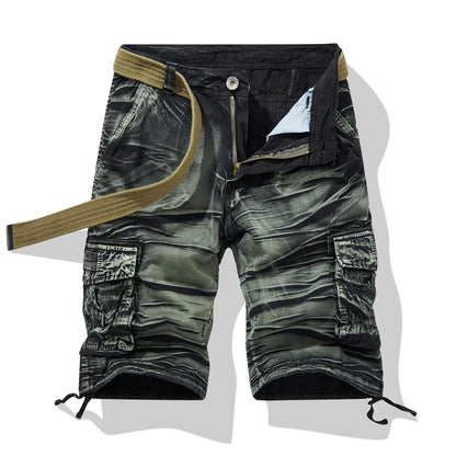 Men Multi Pocket Casual Breathable Sports New Shorts Men Summer Cargo Shorts Men Loose Plus Size Pure Cotton Five Point Pants