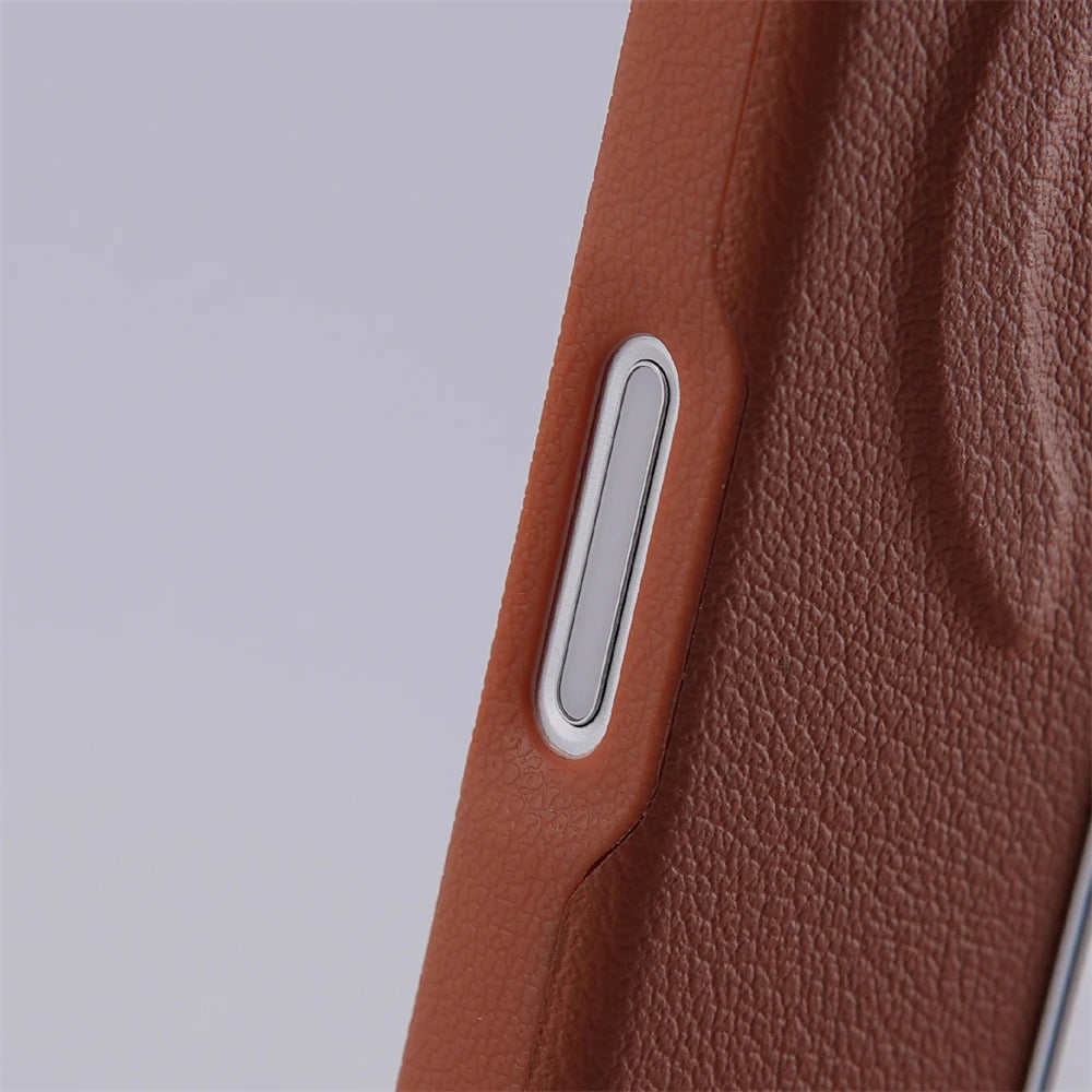 Luxury Rotation KickStand Business PU Leather Case For iPhone 17 Pro Max 16 15 14 13 For MagSafe Magnetic Matte Shockproof Cover
