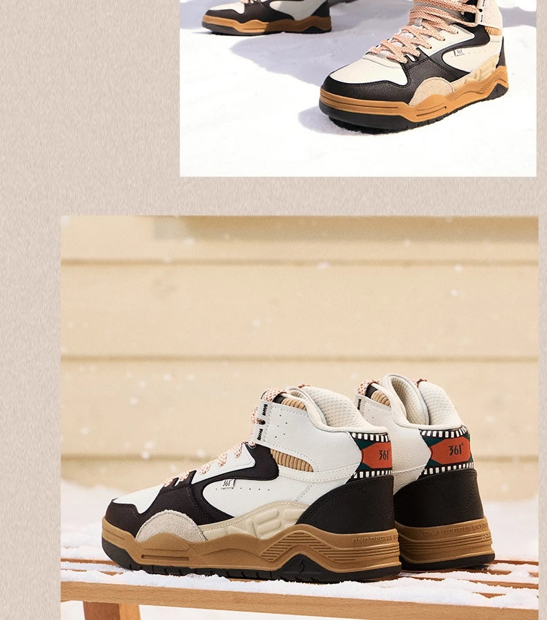 Men's Plus Velvet Skateboard Shoes New Classic Retro High-top Warm Wear-resistant Soft Male Sneakers 672436622A