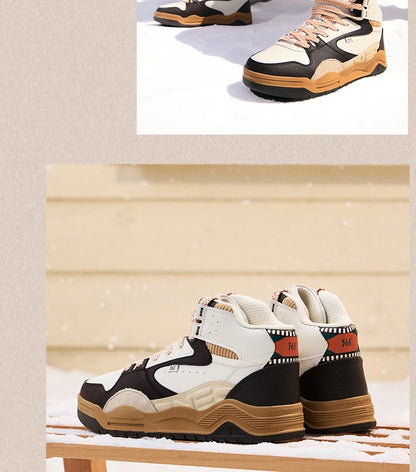 Men's Plus Velvet Skateboard Shoes New Classic Retro High-top Warm Wear-resistant Soft Male Sneakers 672436622A