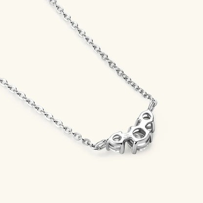 3mm 4mm Moissanite Necklace Collares Mujer 925 Sterling Silver Three Stone Pendant Necklaces For Women Chains Jewelry Gift