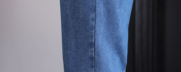 Italian Style Men's High Waist Business Neapolitan Jeans Draped Cuffed Straight Leg Western Pants Youth Trendy Wear Resistant