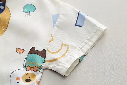 0-5 Years Quality Cotton T-Shirt Kids Girls Clothing Sets Stylish Printed Short Sleeve Baby Boys Clothing Suits