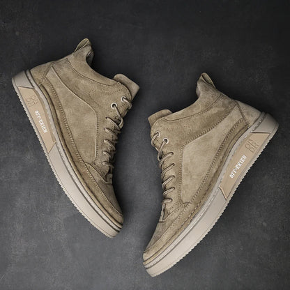 New Arrival Genuine Leather Men Ankle Boots  Design Warm Plush Fur Winter Sneakers Snow Casual Leather Shoes Outdoor Basic Boots