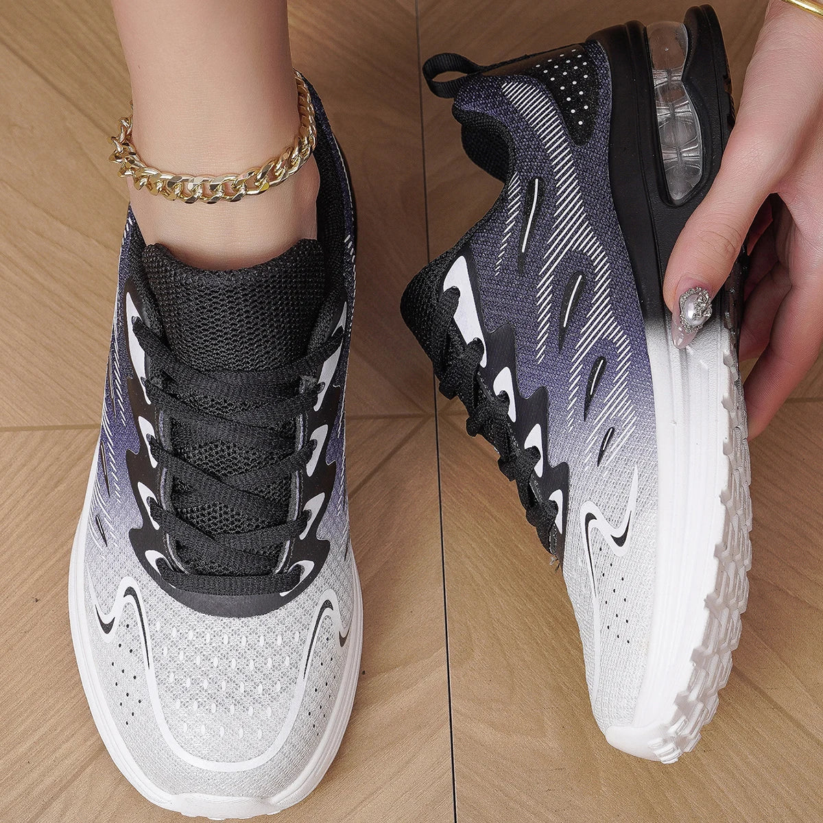 Sneaker Women Walking Shoes Womens Fashion Air Cushion Mesh   Breathable Tennis Sport Shoes
